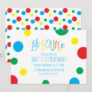 Carte Anniversaire de enfant coloré Jump Bounce Balls