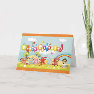 Carte Anniversaire de enfant colorée