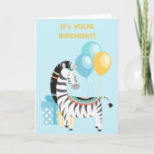 Carte Anniversaire de enfant colorée Boho Zebra (Devant)