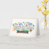 Carte Anniversaire de enfant dans la jungle (Fleur jaune)