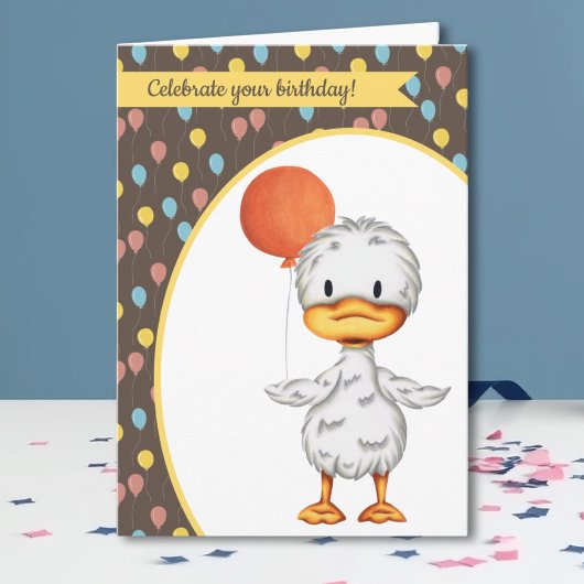 Carte Anniversaire de enfant de ballons à canard mou