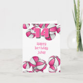 Carte anniversaire de enfant de basket blanc rose (Devant)
