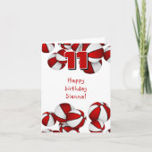 Carte anniversaire de enfant de basket blanc rouge (Devant)