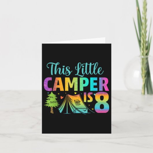 Carte Anniversaire de enfant de camping 8 ans Camping 8e (Devant)