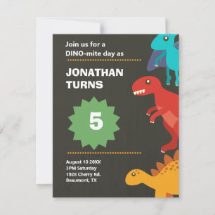 Carte Anniversaire de enfant de dinosaures moderne