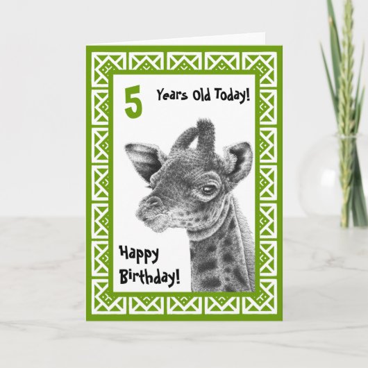 Carte Anniversaire de enfant de Giraffe Bébé migno (Devant)