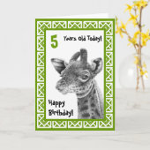 Carte Anniversaire de enfant de Giraffe Bébé migno (Fleur jaune)