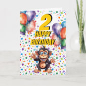 Carte Anniversaire de enfant de singe (Devant)