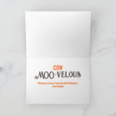 Carte Anniversaire de enfant de tournesol de vache (Intérieur)