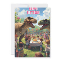 Carte anniversaire de enfant Dinosaur