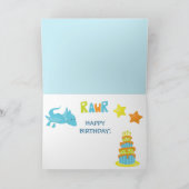 Carte Anniversaire de enfant Dinosaures colorée (Intérieur)