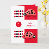 Carte Anniversaire de enfant noir rouge mignon (Fleur jaune)