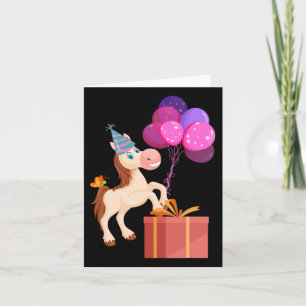 Carte Anniversaire de enfant Party Cute Animal Horse Lov