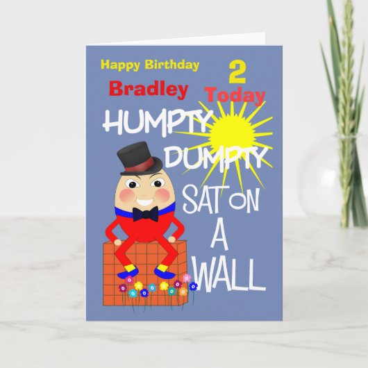 Carte Anniversaire de enfant personnalisée Humpty (Devant)