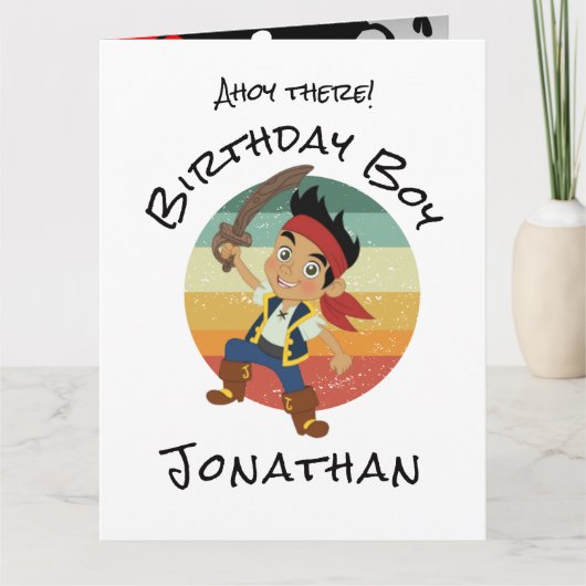 Carte anniversaire de enfant pirate (Devant)