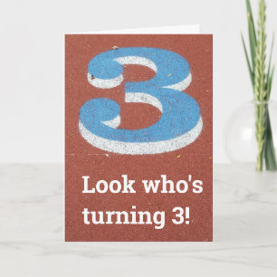 Carte anniversaire de enfant Runway Track de 3e an