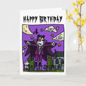 Carte Anniversaire de enfant Vampire (Fleur jaune)