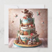 Carte Anniversaire de enfant WESTERN AMUSANT (Devant)