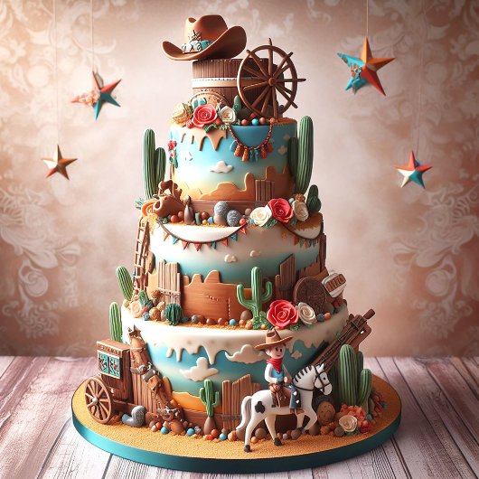 Carte Anniversaire de enfant WESTERN AMUSANT