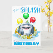 Carte Anniversaire de enfant Whimsical de requin (Fleur jaune)