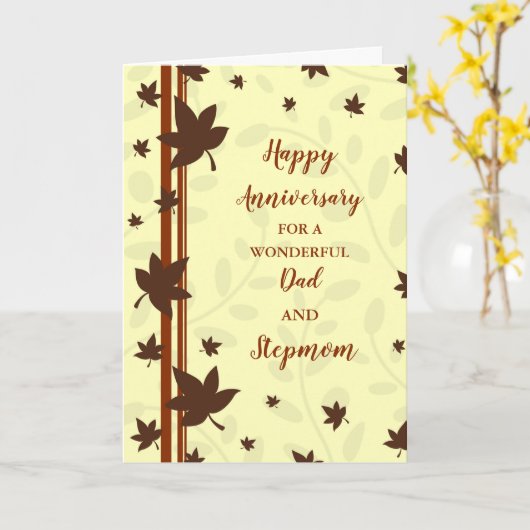 Carte Anniversaire de Fall Dad et StepMom (Fleur jaune)