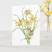 Carte Anniversaire de fée de mars (Fleur jaune)