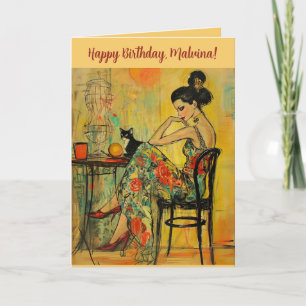 Carte Anniversaire de femme élégante modifiable