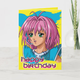 Carte Anniversaire de fille d'Anime
