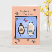 Carte Anniversaire de fille et de beau-fils, lait (Fleur jaune)