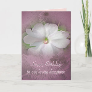 Carte Anniversaire de fille - Impatiens blanc
