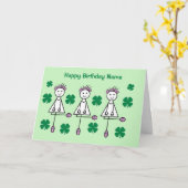 Carte Anniversaire de filles de danse Irlandaise Mignonn (Fleur jaune)