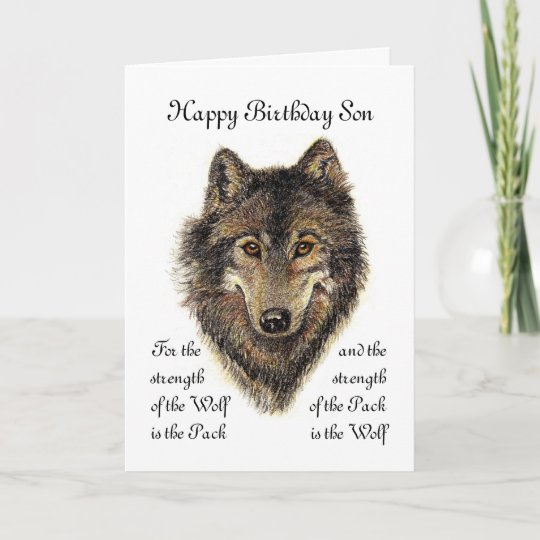 Carte Anniversaire De Fils Citation De Loup Et De Zazzle Be