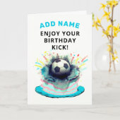 Carte Anniversaire de football amusant (Fleur jaune)