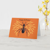 Carte Anniversaire de fourmi à ailes par texte fait sur (Fleur jaune)