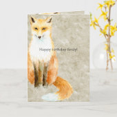 Carte Anniversaire de Fox (Fleur jaune)