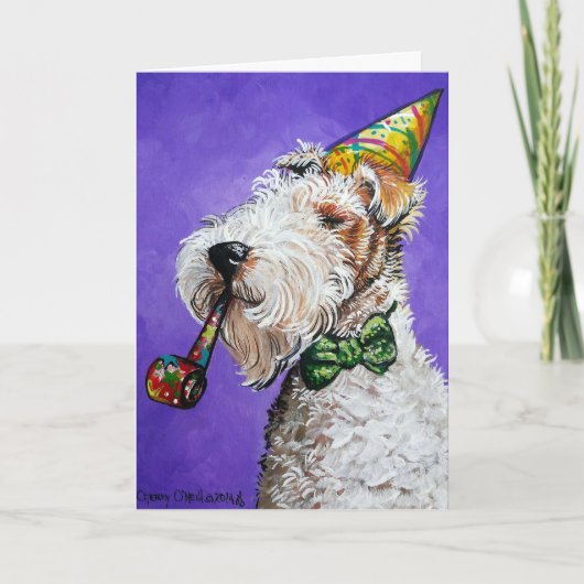Carte Anniversaire de Fox Terrier (Devant)