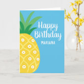 Carte Anniversaire de Fruits Tutti à l'ananas (Fleur jaune)