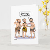 Carte Anniversaire de Funny Cavemen (Fleur jaune)