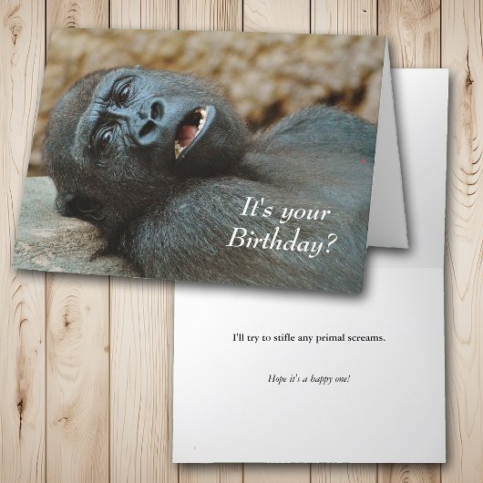 Carte Anniversaire de Funny Gorilla