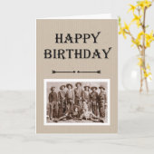 Carte Anniversaire de Gang Vintage Cowboys Fun (Fleur jaune)