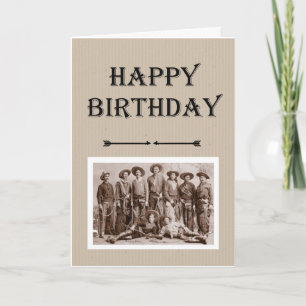 Carte Anniversaire de Gang Vintage Cowboys Fun