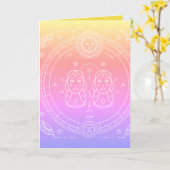 CARTE ANNIVERSAIRE DE GÉMEAUX (Fleur jaune)