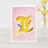 Carte Anniversaire de Gemini (Fleur jaune)