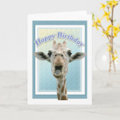 Carte Anniversaire de girafe (Fleur jaune)
