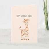 Carte Anniversaire de girafe mignon (Devant)