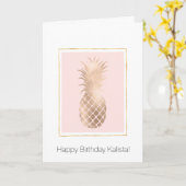 Carte Anniversaire de Glam Or (Fleur jaune)