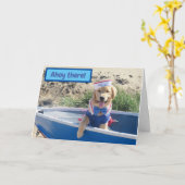 Carte Anniversaire de Golden Retriever (Fleur jaune)