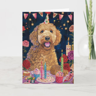 Carte Anniversaire de Goldendoodle