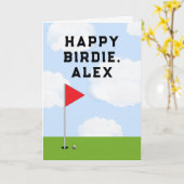 Carte Anniversaire de golf drôle (Fleur jaune)