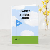 Carte Anniversaire de golf drôle (Fleur jaune)